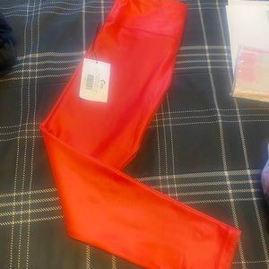 Zyia red metallic light n tight leggings 7/8